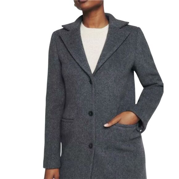 NWOT Reformation Wayne Coat Size Small Gray Wool Blend Long Line Single Breasted - Picture 6 of 11